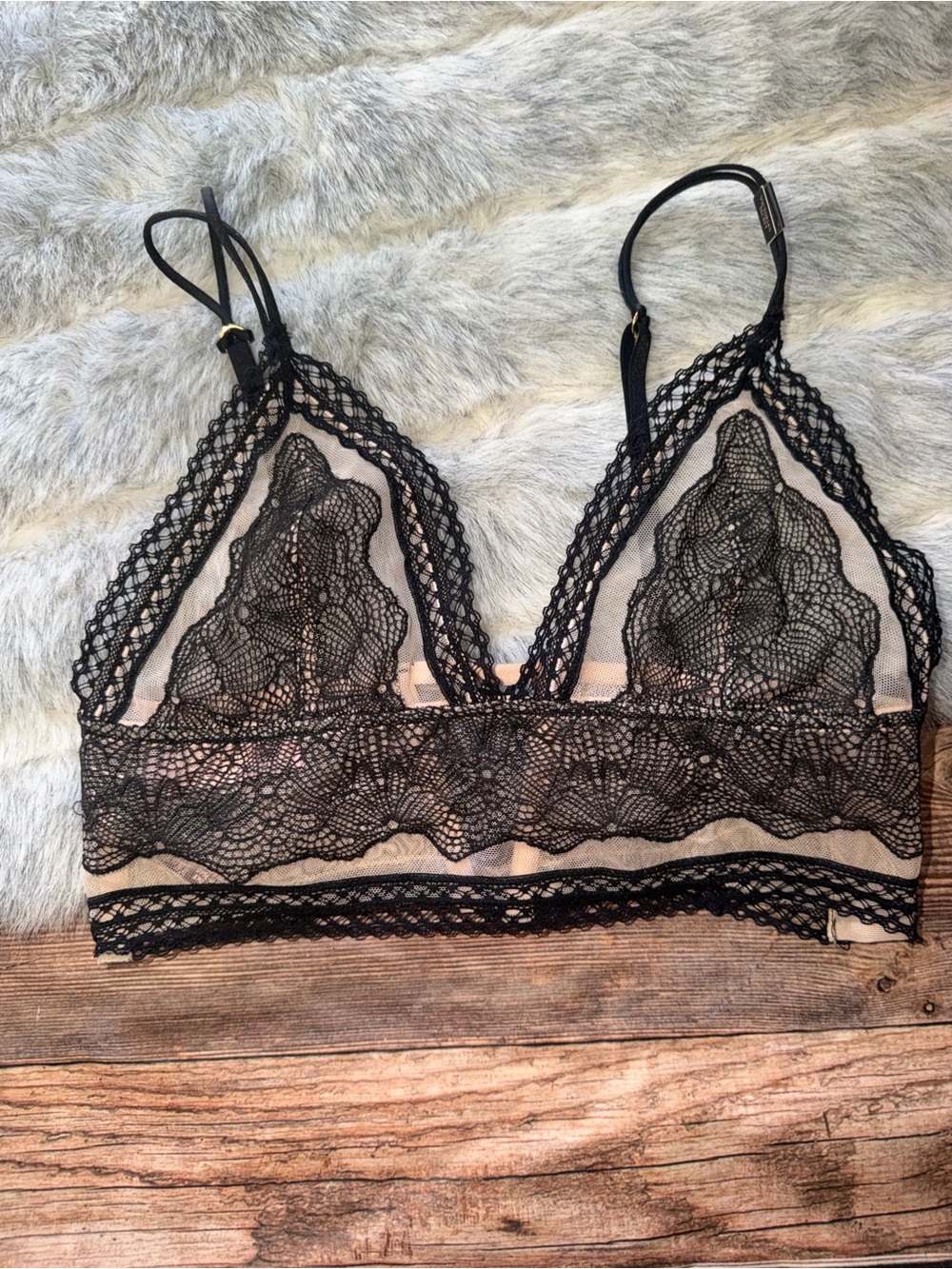 Sheer Lace Bralette - Black